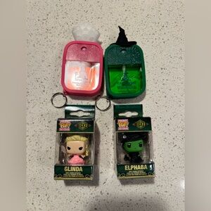 Wicked Mini Funko Pop! Keychain Duo & Hydrating Hand Sanitizers Glinda & Elphaba